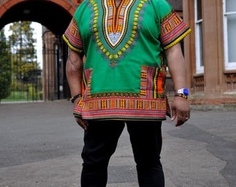 Camisa Dashiki unisex verde