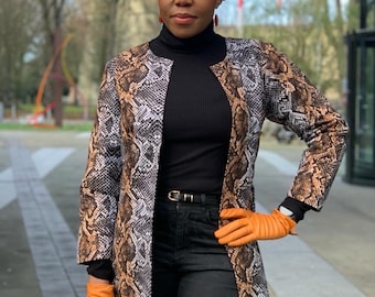 Trench-Coat imprimé africain | trench-coat pour femme | Manteau imprimé africain | Manteau femme