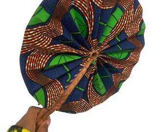 Ankara fabric fan/fabric leather fan