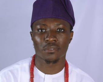 Handmade Aso Oke Fila Cap - Traditional Yoruba Headwear