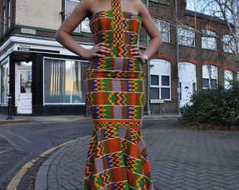 African Print Ankara Kente Prom dress