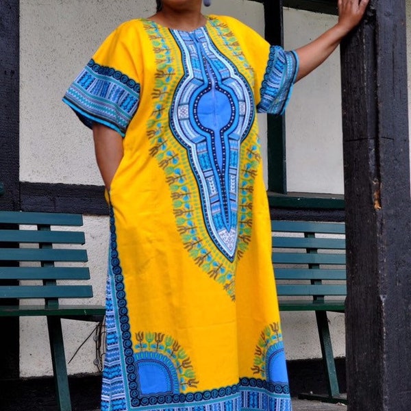 One Size Kaftan Dashiki Dress