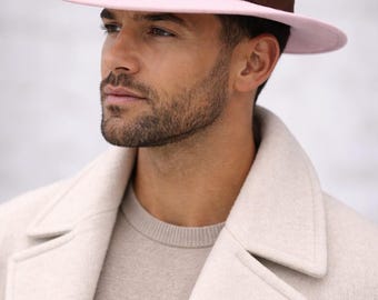 Men's Fedora Hat, Classic Wide Brim, Leather Band, Vintage Inspired Unisex Fashion