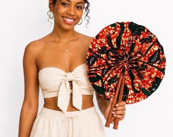 African Print Hand Fan – Handmade Ankara Folding Fan
