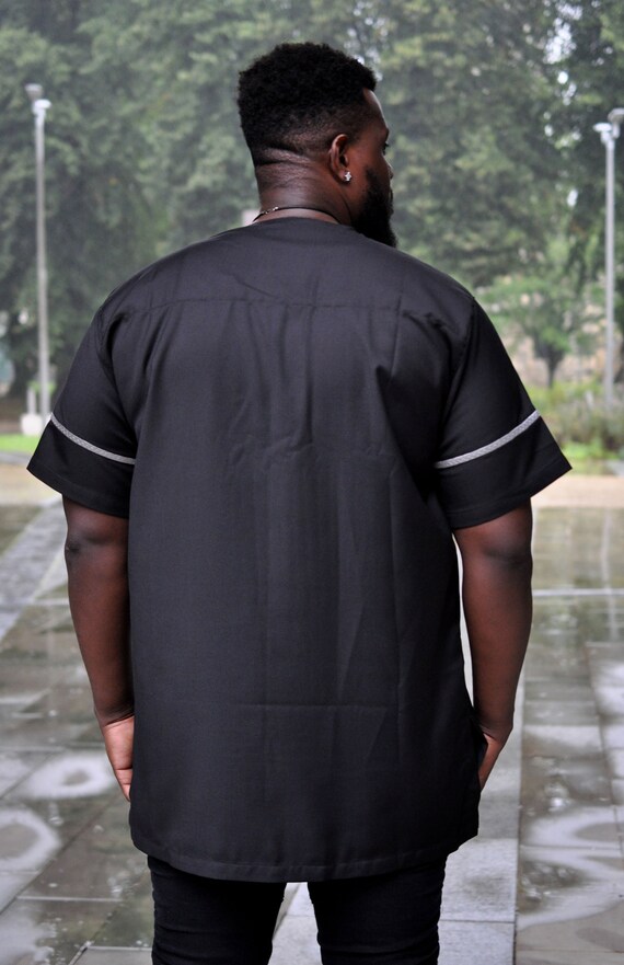 Noir et or Hommes Africain Poli Coton Imprimé Wakanda chemises de style  Chemise de broderie de mode masculine Chemise Africaine Homme avec pantalon  -  France