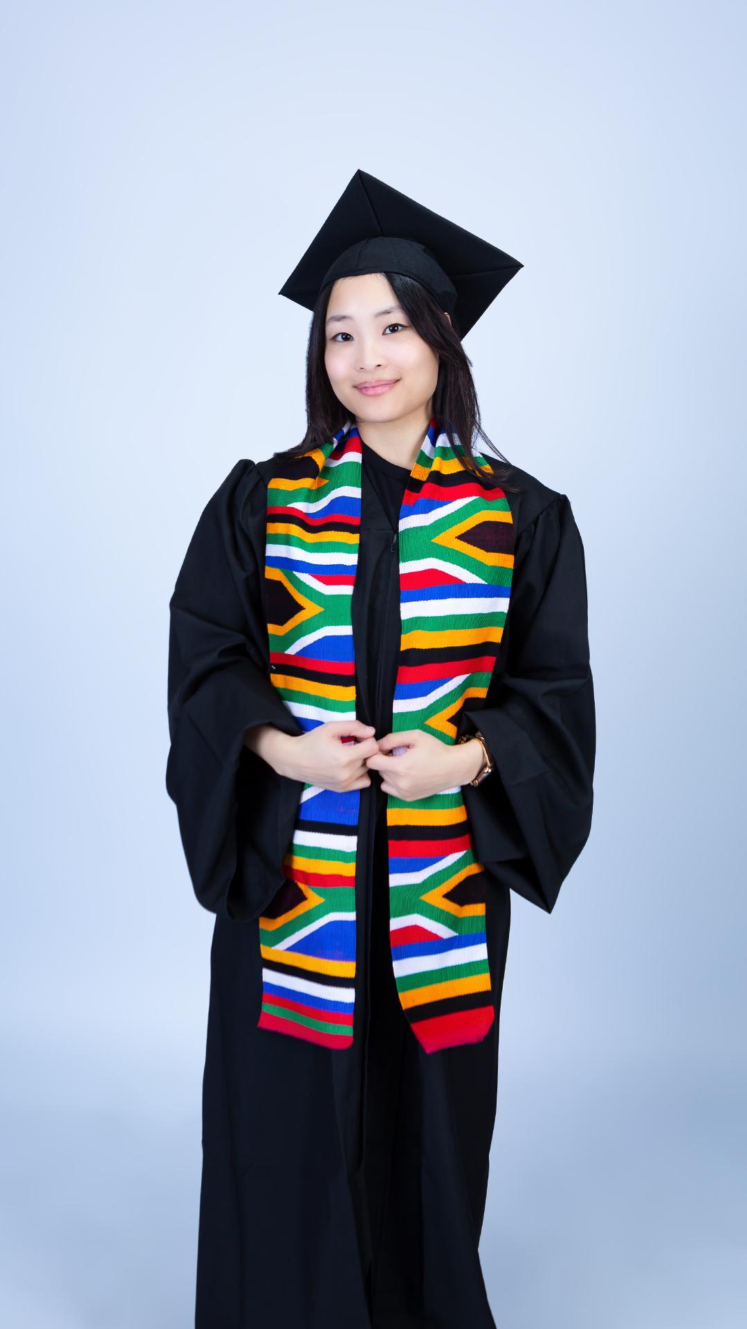 South African Flag Kente fabric strip, Kente mufflers, Authentic Handwoven piece, Vibrant Kente Flag Pattern, Graduation Stole. Gifts ideas
