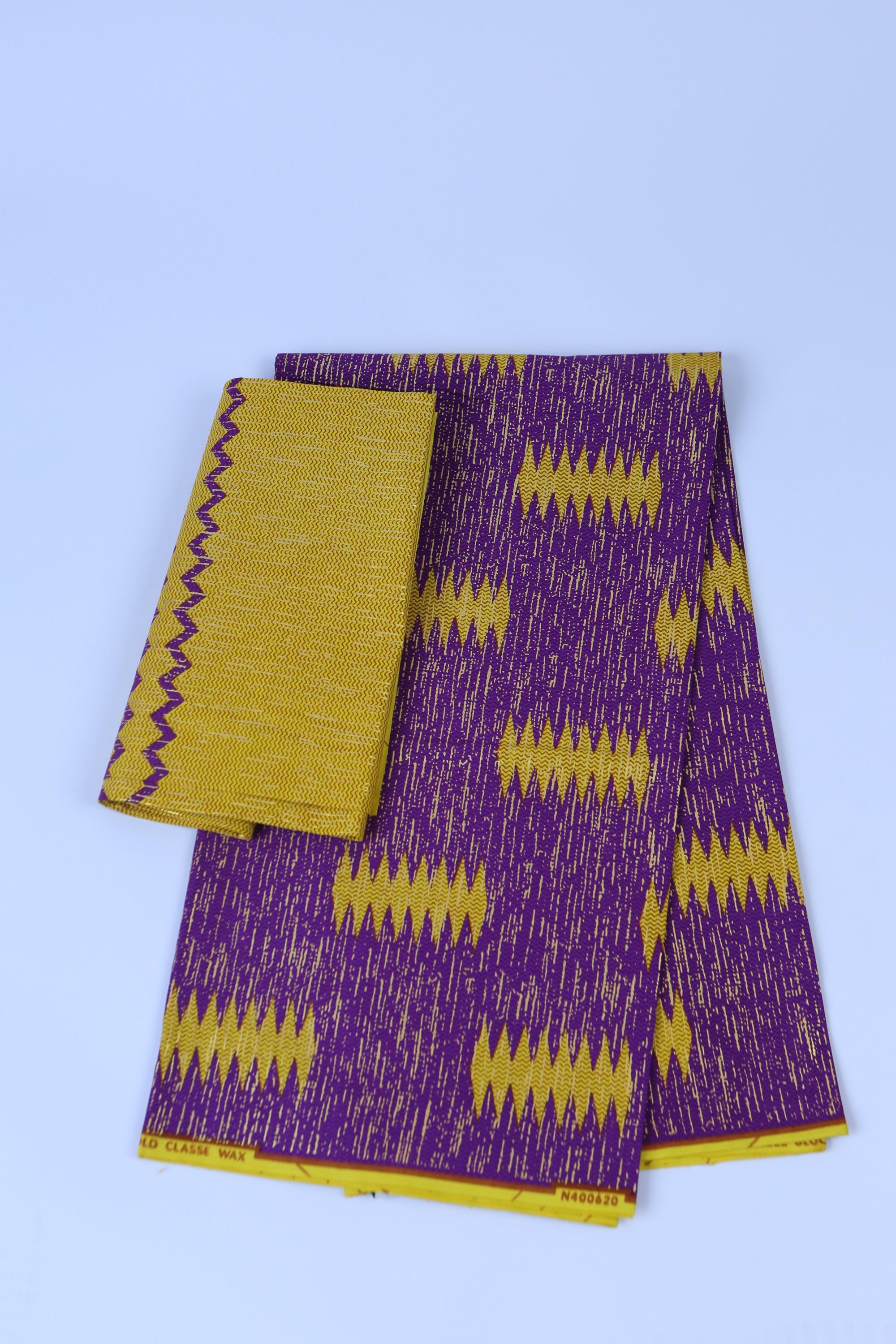 6 yards African Fabric / Kente Inspired fabric Ankara Print  Metallic Gold Ankara Fabric/ African Wax Fabric/ Cotton Wax Fabric