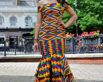African print prom dress | African Kente print prom dress | Women’s African dress | prom dress
