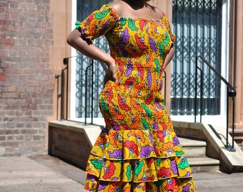 African Print Body-con robe African bodycon