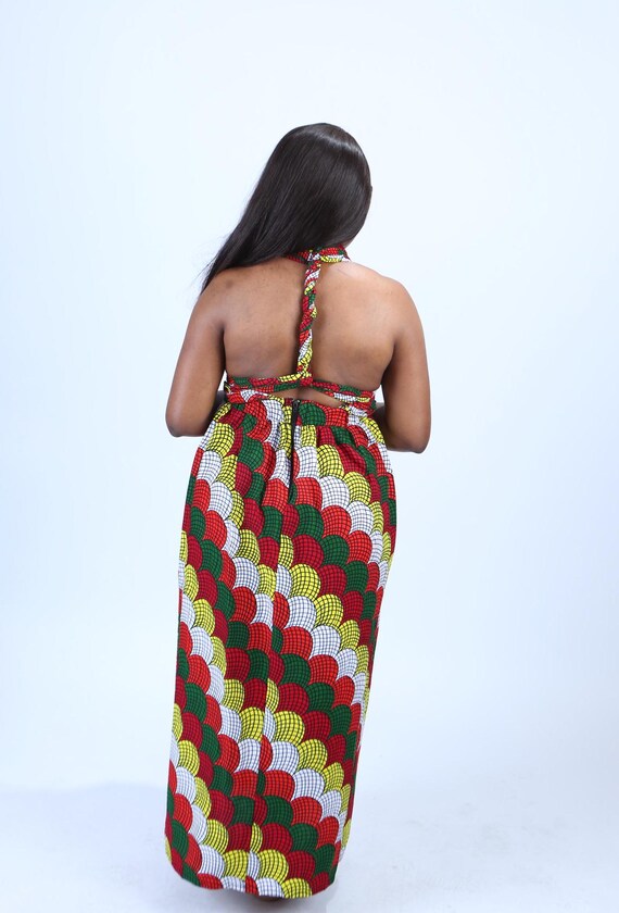Robe longue infini à imprimé africain, faite main à partir de
