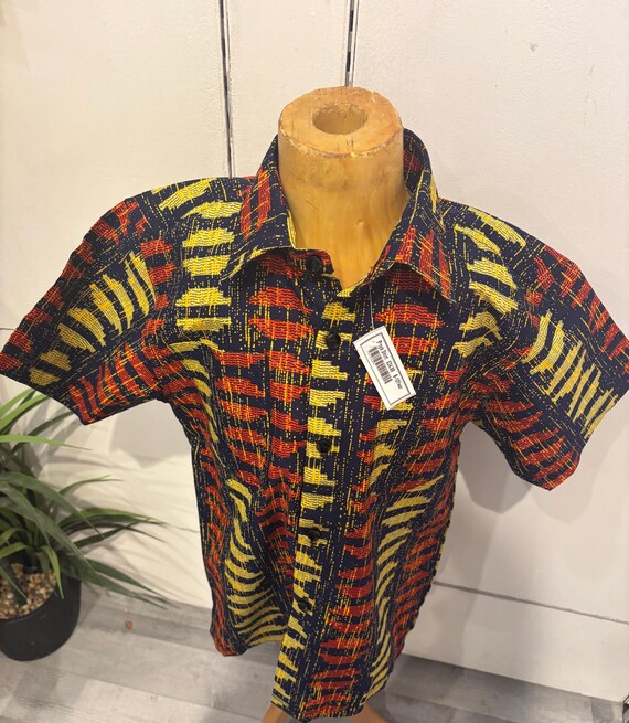 Chemise africaine à manches longues pour garçons de à 10 ans