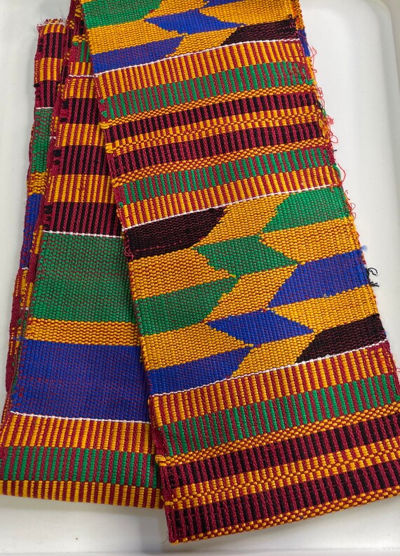 Unisex Colorful Handwoven African Ghanaian Kente Muffler Graduation Stole  Gift for Graduate Ceremony, Handmade Cotton Scarf,