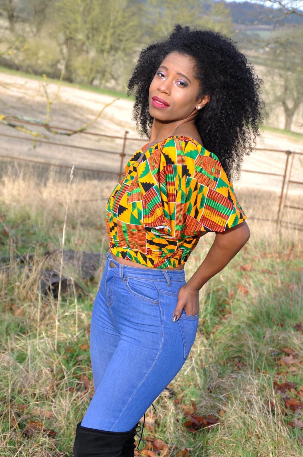 Kente Crop Top With Skirt