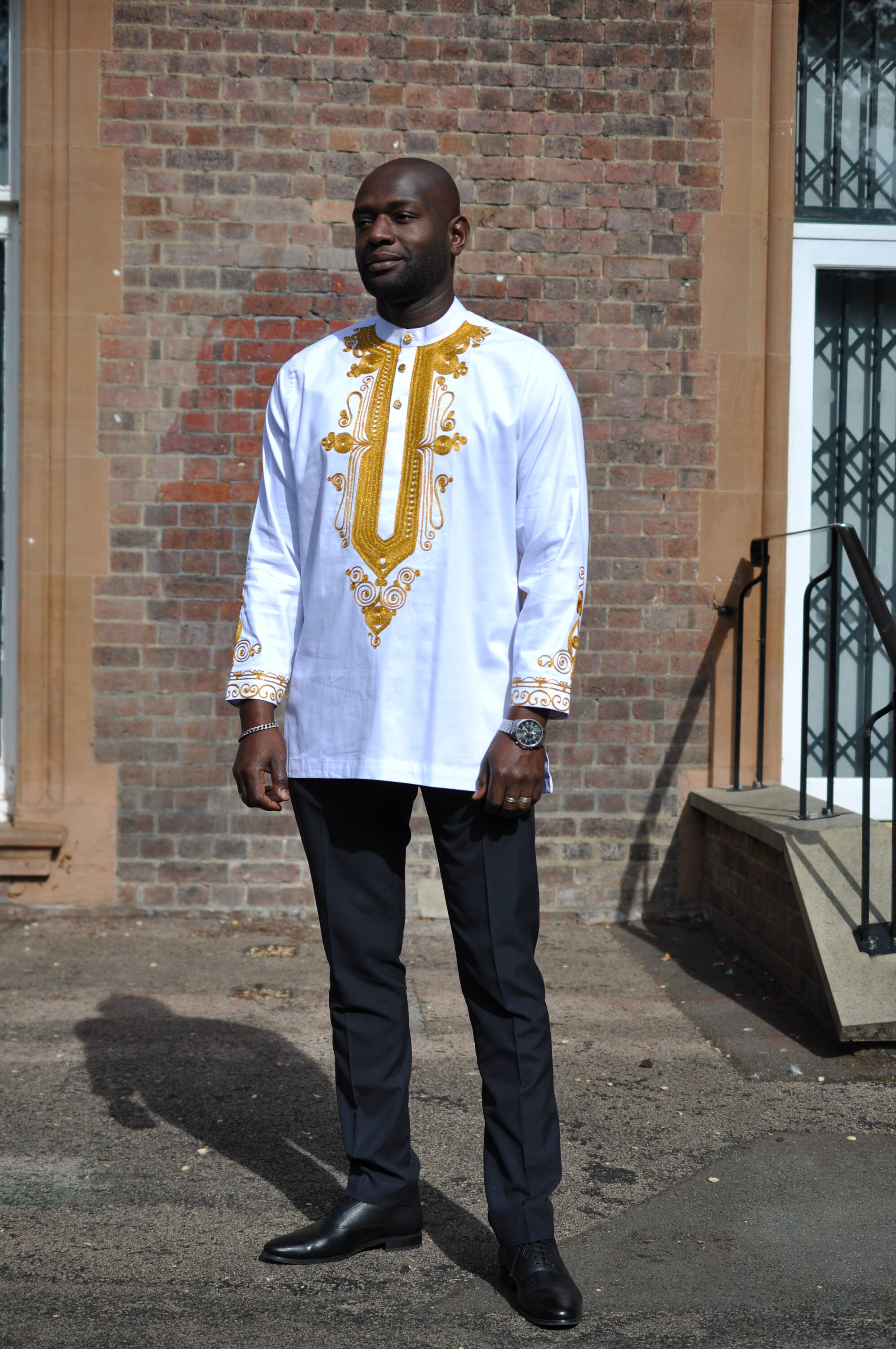 White and Gold Shirt - Etsy UK