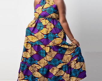 MultiColor African Ankara Maxi Dress, African Women’s Dress, African occasion Women’s Dress, African Clothing