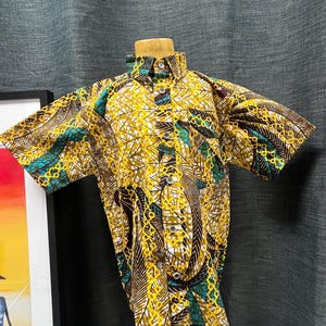 Kids Boys   10-12 African Print shirt with African kids outfit, Ankara Shirt, African Baby Boy outfit, Toddler African clothing.