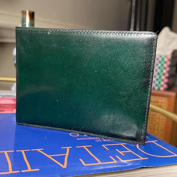 Vintage Rolex Dark Green Leather Wallet. Slight Imperfections