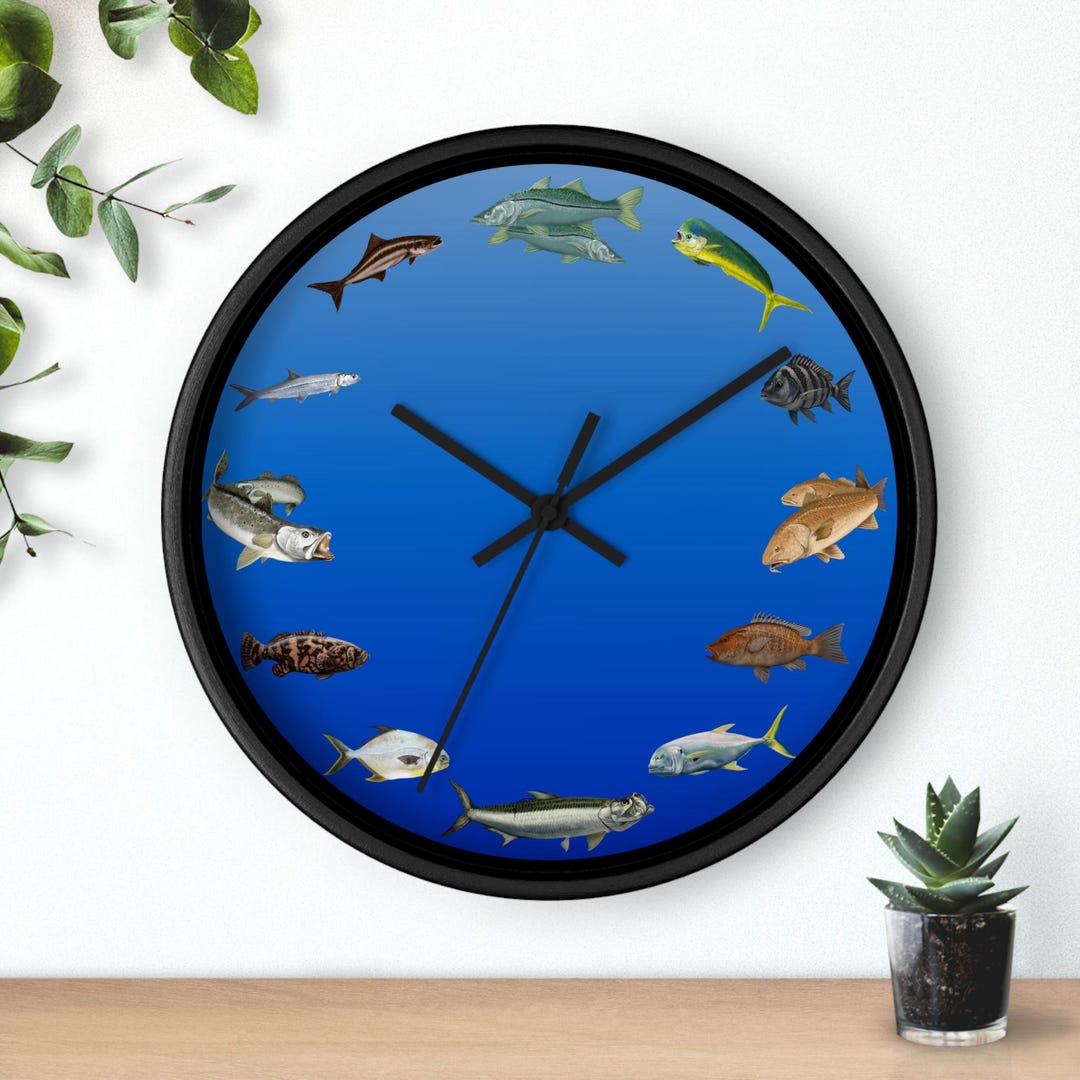 Florida Fish Wall Clock for Kids Room, Educational Time Telling Tool ...