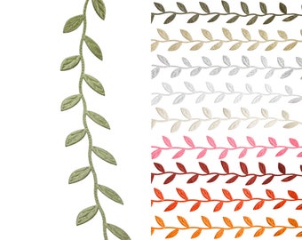 Blättchenband Blattband Blätterborte aus Satin ca. 3 cm breit in 10 Farben