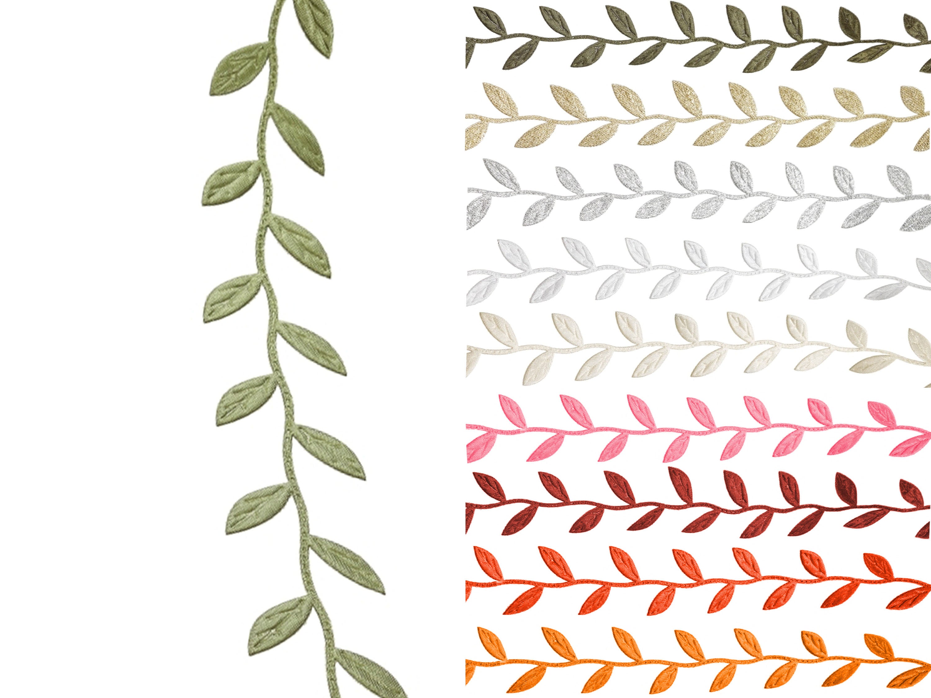 1 m leaf ribbon leaf ribbon leaf border made of satin approx. 3 cm wide in 10 colors