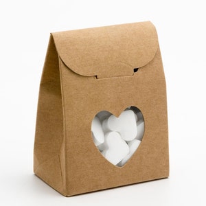 10 Stück Kleine Schachteln aus Kraftpapier verschiedene Formen und Größen Tasche mit Herz