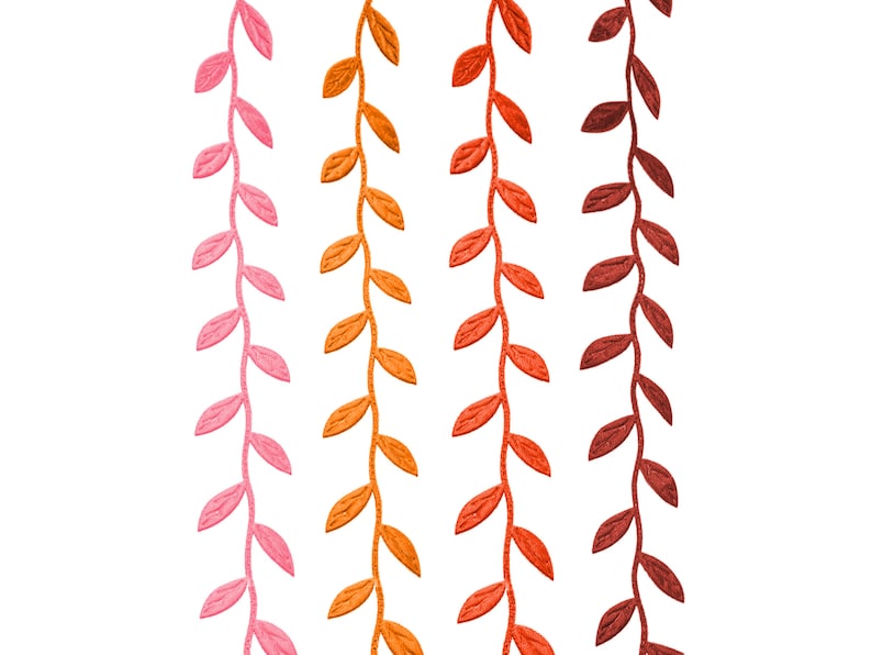 Blättchenband Blattband Blätterborte aus Satin ca. 3 cm breit in 10 Farben Bild 5