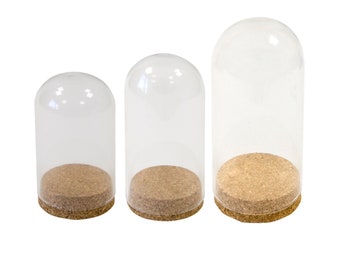 Glaskuppel Glashaube mit Korkboden in 3 Größen