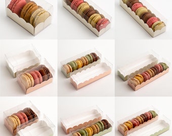 10 Macaron-Schachteln, verschiedene Größen und Farben, ohne Inhalt