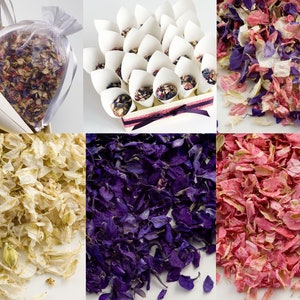 Real petals biodegradable in cream, pink, purple or mixed