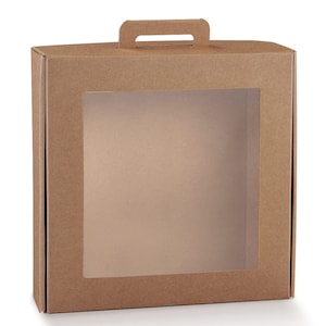 Kraft box with transparent window and carrying handle in different sizes image 6