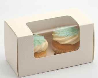 Muffin box or cupcake box with clear window and insert for 2, 4 or 6 pieces