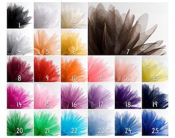 Tulle circles, organza, jagged (50 pieces) in 25 beautiful colors