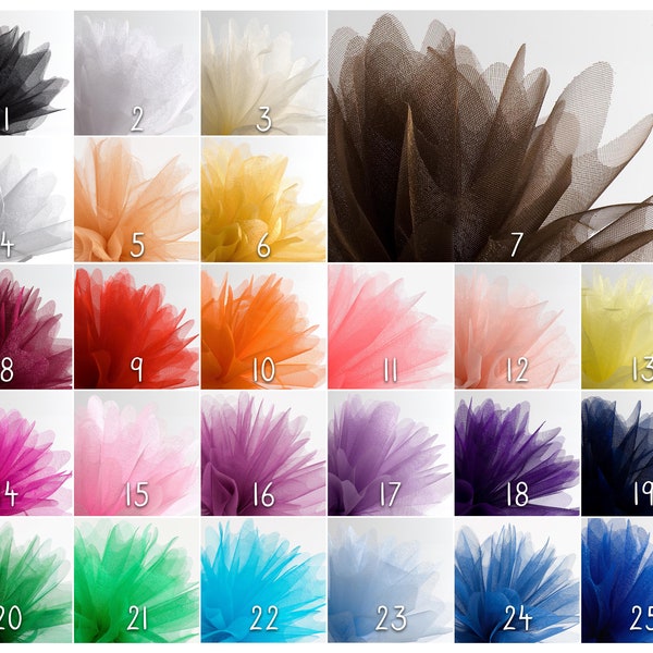 Tüllkreise Organza gezackt (50 Stück) in 25 schönen Farben