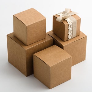 Boxen Kraft quadratisch (10 Stück) verschiedene Größen