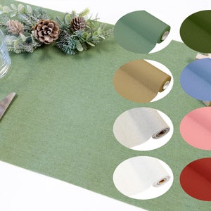 Leinenoptik - Tischläufer in schönen Farben 28 cm x 5 m