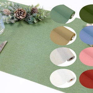 Linen look - table runner in beautiful colors and motifs 28 cm x 5 m