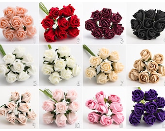 Foam Rosen Schaumstoff Rosen Knospen 3 cm, Bund mit 8 Stück