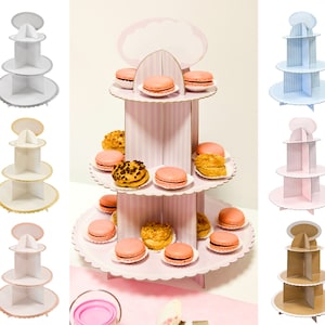 Muffin Ständer Etagere aus Karton 42 cm hoch und 30 cm breit