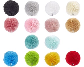 Pompoms in sizes 20, 30 or 50 mm in many colors - mix them yourself!