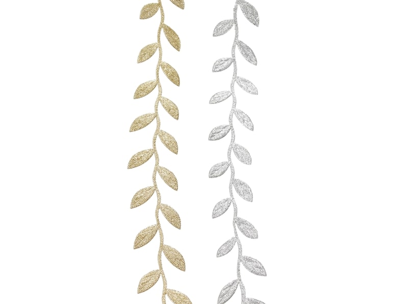 Blättchenband Blattband Blätterborte aus Satin ca. 3 cm breit in 10 Farben Bild 4