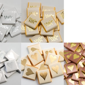 Wedding or heart chocolate bars in different colors image 1