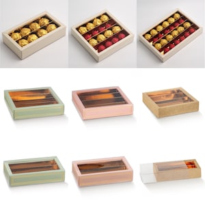 10 Pralinen-Schachteln mit Klarsichthülle, verschiedene Größen Bild 1