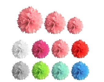 3 Stück Seidenpapier Pompoms zum Hängen in 3 Größen in der Farbe deiner Wahl