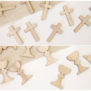 24 wooden crosses or goblets for scattering and crafting for church celebrations