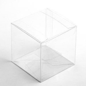 Könnte beinhalten: Eine transparente Plastikbox mit einem Scharnierdeckel. Die Box ist leer und hat eine quadratische Form.