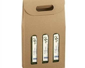 Bottle box for 3 bottles of Kraft Brown