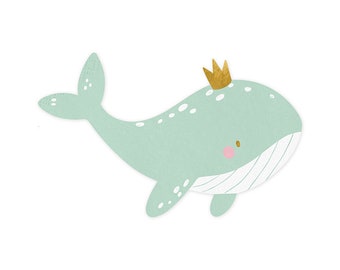 Napkins Sweet whale with crown