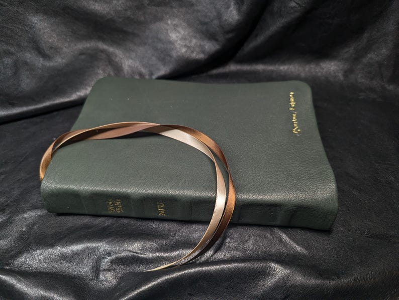 Biblia - Reencuadernación en cuero - Personalizada - Forro de piel de cordero imagen 11