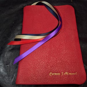 Biblia - Reencuadernación en cuero - Personalizada - Forro de piel de cordero imagen 7