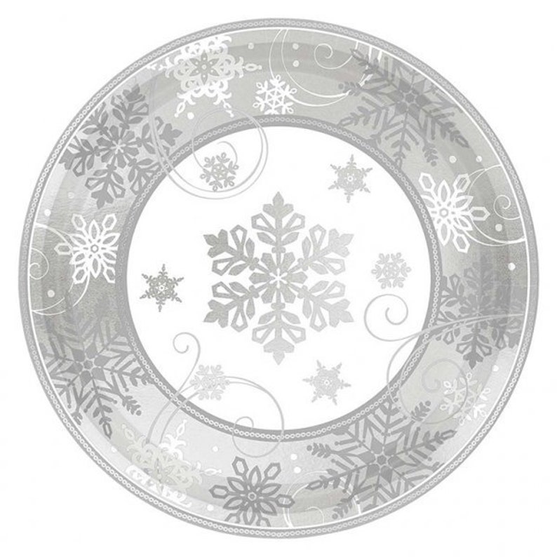snowflake paper plates